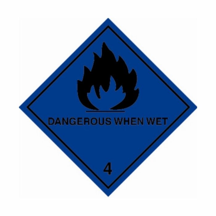 HD1412 UN Hazard Warning Diamond Class 4.3 Dangerous When Wet