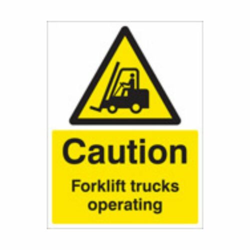SS14215K Caution Forklift Trucks Operating (400 x 300mm)