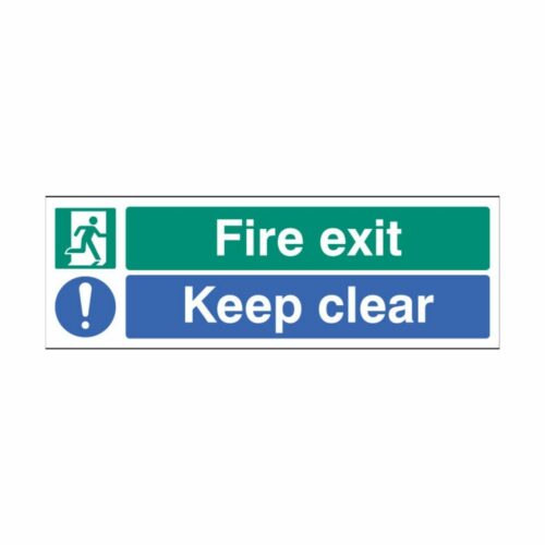 SS22062L Fire Exit - Keep Clear (450 x 150mm)