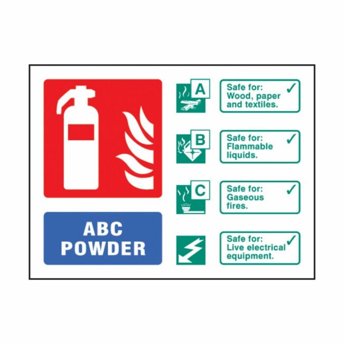 SS31233D ABC Powder Extinguisher Identification (100 x 150mm)