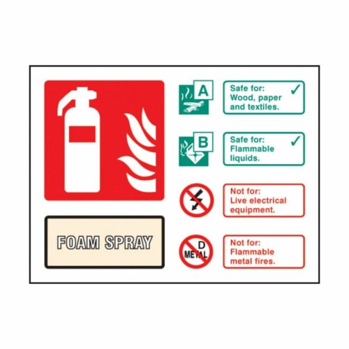 SS31234D Foam Spray Extinguisher Identification (100 x 150mm)